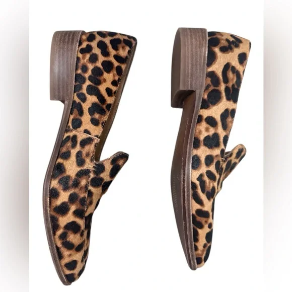 MADEWELL The Frances Loafer in Leopard Calf Hair pointy toe flat slight heel - Picture 5 of 8